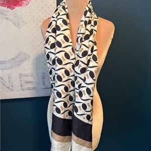 DSQUARED2 Black and Cream Silk Scarf